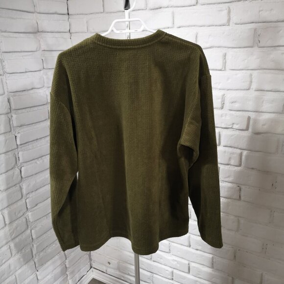 Wind River Men's Size Medium Fleeced Lined Olive Green Straight Fit Pullover - Picture 2 of 6